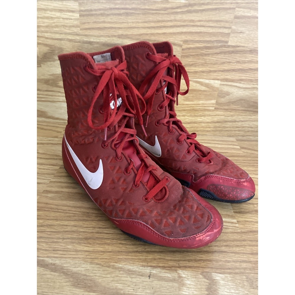 Nike KO Red And White Boxing Boots Mens Size 9.5M